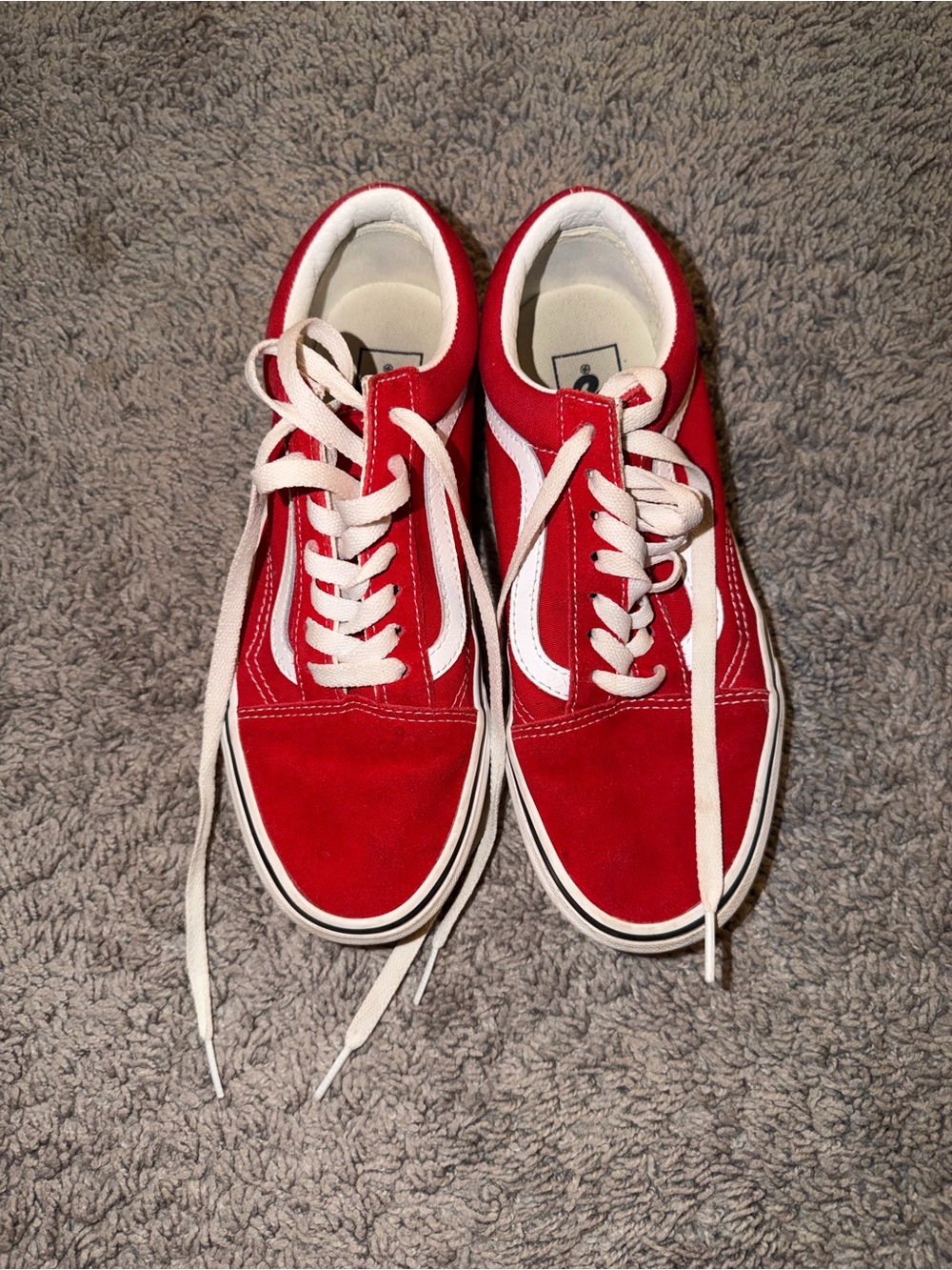 Vans Red and White Old Skool Sneakers